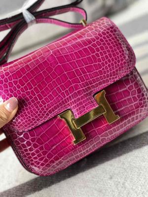 wholesale quality hermes constance 19 shinny niloticus crocodile j5 rose scheherazade ghd